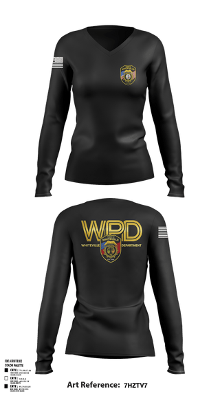 Womens Long Sleeve Vneck Shirt, WHITEVILLE POLICE DEPARTMENT, Police, Teamtime, Team time, sublimation, custom sports apparel, team uniforms, spirit wear, spiritwear, sports uniforms, custom shirts, team store, custom team store, fundraiser sports, apparel fundraiser