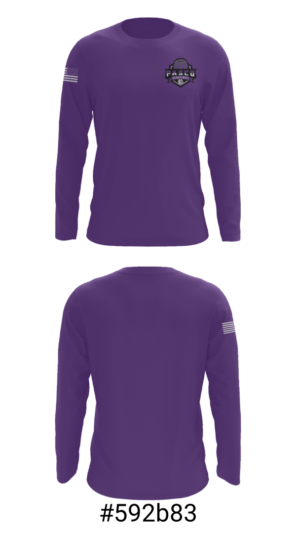Long Sleeve Performance Shirt, Pasco Basketball Club Pbc, Men's Basketball, Teamtime, Team time, sublimation, custom sports apparel, team uniforms, spirit wear, spiritwear, sports uniforms, custom shirts, team store, custom team store, fundraiser sports, apparel fundraiser