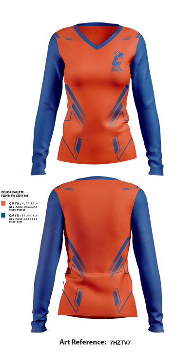 Catskill Volleyball 51447521 Women's Long Sleeve V-neck Shirt - 1