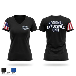 Womens Short Sleeve Vneck Shirt, Regional Explosives Unit, Police, Teamtime, Team time, sublimation, custom sports apparel, team uniforms, spirit wear, spiritwear, sports uniforms, custom shirts, team store, custom team store, fundraiser sports, apparel fundraiser