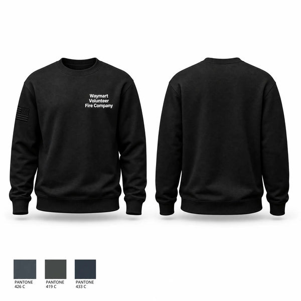 Crew Neck Sweatshirt, Waymart Volunteer Fire Company, Fire Department, Teamtime, Team time, sublimation, custom sports apparel, team uniforms, spirit wear, spiritwear, sports uniforms, custom shirts, team store, custom team store, fundraiser sports, apparel fundraiser