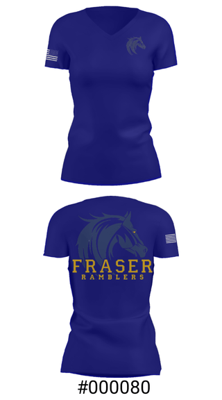 Women's Short Sleeve Vneck Shirt, Frazer High School, Spirit Store, Teamtime, Team time, sublimation, custom sports apparel, team uniforms, spirit wear, spiritwear, sports uniforms, custom shirts, team store, custom team store, fundraiser sports, apparel fundraiser