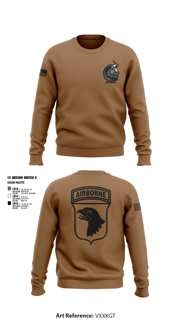 Crew Neck Sweatshirt, 2nd Flt Platoon, B/101 Avn Regt, 101st ABN DIV, , Teamtime, Team time, sublimation, custom sports apparel, team uniforms, spirit wear, spiritwear, sports uniforms, custom shirts, team store, custom team store, fundraiser sports, apparel fundraiser