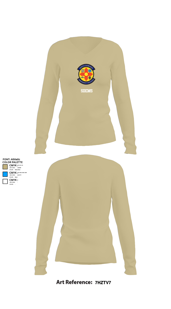 Womens Long Sleeve Vneck Shirt, SDEMS, , Teamtime, Team time, sublimation, custom sports apparel, team uniforms, spirit wear, spiritwear, sports uniforms, custom shirts, team store, custom team store, fundraiser sports, apparel fundraiser