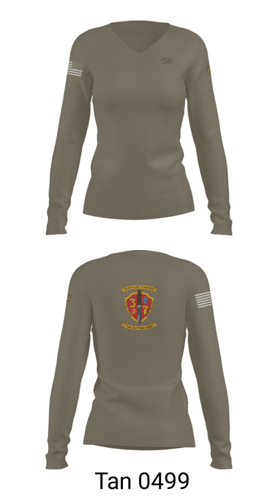 3rd. Battalion 7th. Marines 15768807 Women's Long Sleeve V-neck Shirt - 39