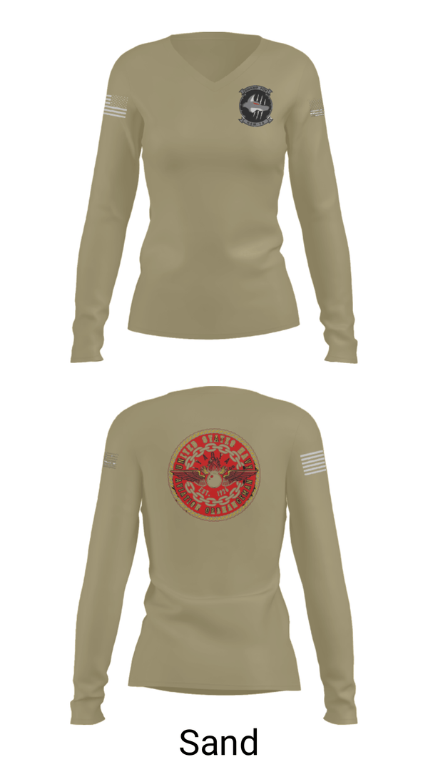 Women's Long Sleeve Vneck Shirt, , Navy, Teamtime, Team time, sublimation, custom sports apparel, team uniforms, spirit wear, spiritwear, sports uniforms, custom shirts, team store, custom team store, fundraiser sports, apparel fundraiser