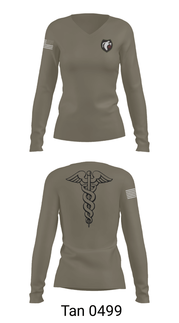Women's Long Sleeve Vneck Shirt, , Army, Teamtime, Team time, sublimation, custom sports apparel, team uniforms, spirit wear, spiritwear, sports uniforms, custom shirts, team store, custom team store, fundraiser sports, apparel fundraiser