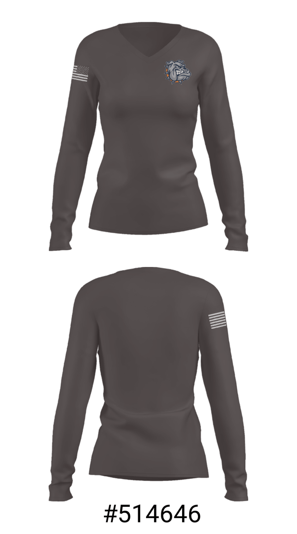 Women's Long Sleeve Vneck Shirt, Summerfield High School, Spirit Store, Teamtime, Team time, sublimation, custom sports apparel, team uniforms, spirit wear, spiritwear, sports uniforms, custom shirts, team store, custom team store, fundraiser sports, apparel fundraiser