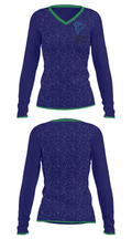 Bertie High School Basketball 25327605 Women's Long Sleeve V-neck Shirt - 34
