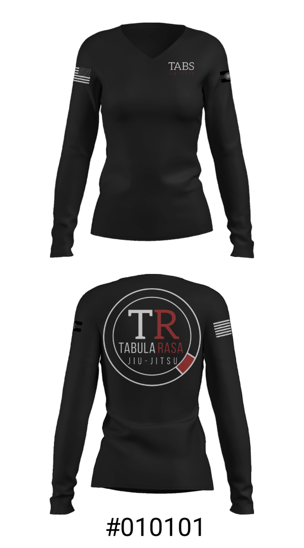 Women's Long Sleeve Vneck Shirt, Tabula Rasa Brazilian Jiu-Jitsu, Wrestling, Teamtime, Team time, sublimation, custom sports apparel, team uniforms, spirit wear, spiritwear, sports uniforms, custom shirts, team store, custom team store, fundraiser sports, apparel fundraiser