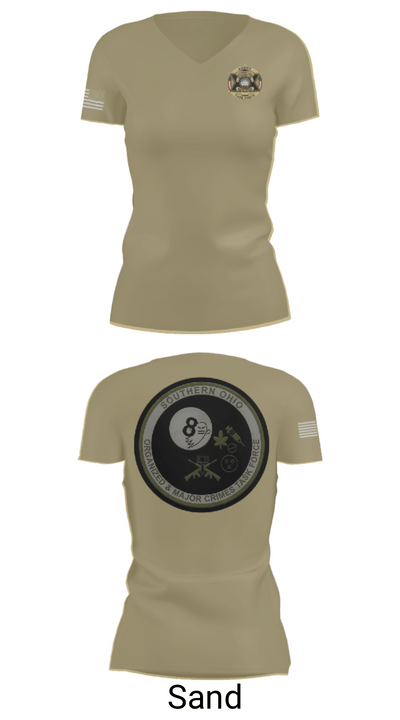 Southern Ohio Organized and Major Crimes Task Force 32942427 Women's Short Sleeve V-neck Shirt - 44