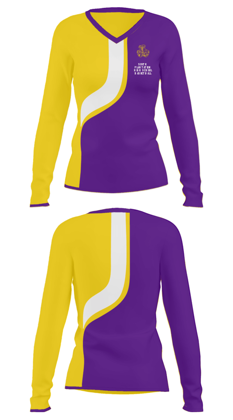 Women's Long Sleeve Vneck Shirt, South Plantation High School Basketball, Women's Basketball, Teamtime, Team time, sublimation, custom sports apparel, team uniforms, spirit wear, spiritwear, sports uniforms, custom shirts, team store, custom team store, fundraiser sports, apparel fundraiser