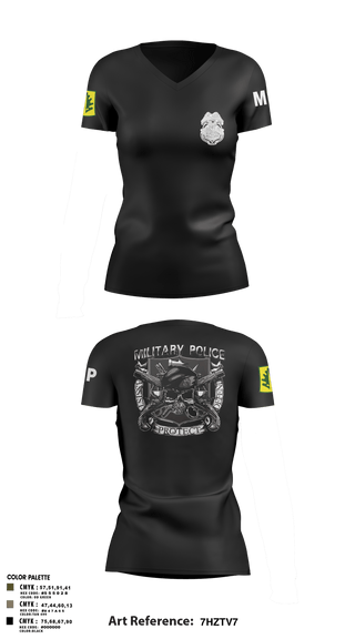 Women's Short Sleeve Vneck Shirt, 307TH Military Police Company, , Teamtime, Team time, sublimation, custom sports apparel, team uniforms, spirit wear, spiritwear, sports uniforms, custom shirts, team store, custom team store, fundraiser sports, apparel fundraiser