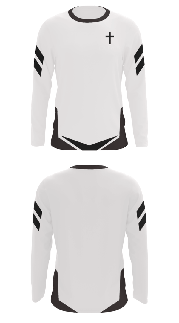 Long Sleeve Performance Shirt, Believers, Men's Basketball, Teamtime, Team time, sublimation, custom sports apparel, team uniforms, spirit wear, spiritwear, sports uniforms, custom shirts, team store, custom team store, fundraiser sports, apparel fundraiser
