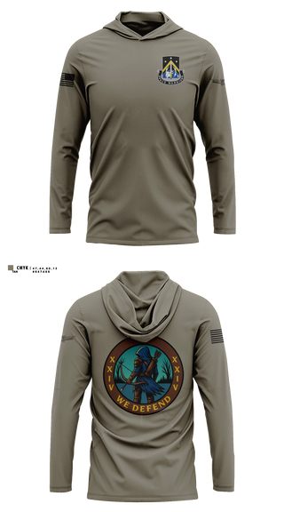 Long Sleeve hooded sunshirt, 24TH MDSB, Army, Teamtime, Team time, sublimation, custom sports apparel, team uniforms, spirit wear, spiritwear, sports uniforms, custom shirts, team store, custom team store, fundraiser sports, apparel fundraiser