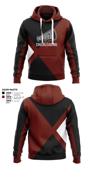 Hoodie, Reed City Coyotes, Cheer, Teamtime, Team time, sublimation, custom sports apparel, team uniforms, spirit wear, spiritwear, sports uniforms, custom shirts, team store, custom team store, fundraiser sports, apparel fundraiser