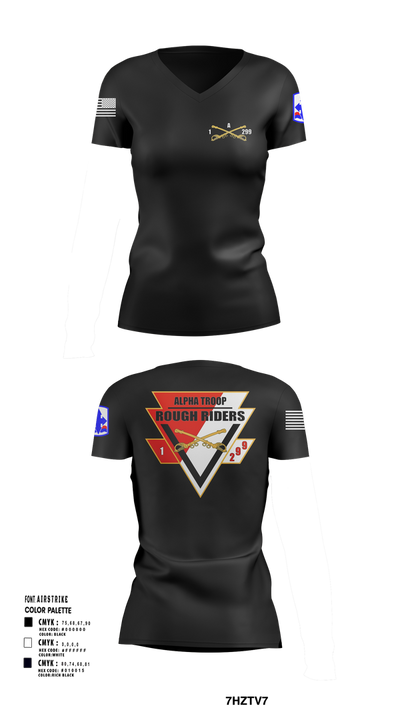 A Troop, 1st squadron-299th Calvary Regiment 70291790 Women's Short Sleeve V-neck Shirt - 101