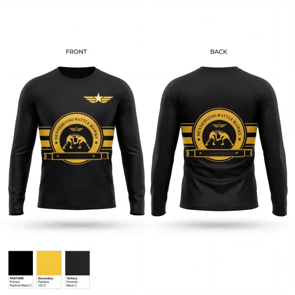 Long Sleeve Performance Shirt, Dennehotso Battle Hawks, Wrestling, Teamtime, Team time, sublimation, custom sports apparel, team uniforms, spirit wear, spiritwear, sports uniforms, custom shirts, team store, custom team store, fundraiser sports, apparel fundraiser