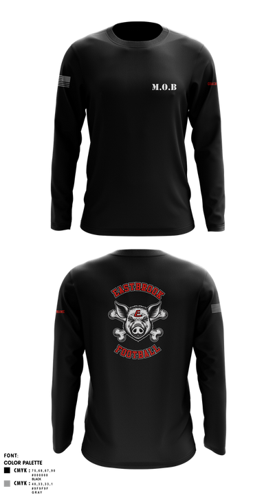 Eastbrook Football 93243823 Long Sleeve Performance Shirt 6