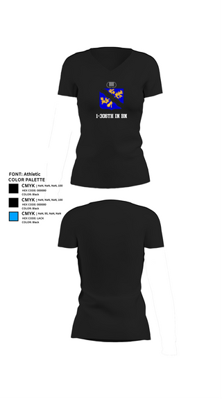Womens Short Sleeve Vneck Shirt, 1-306th IN BN, , Teamtime, Team time, sublimation, custom sports apparel, team uniforms, spirit wear, spiritwear, sports uniforms, custom shirts, team store, custom team store, fundraiser sports, apparel fundraiser
