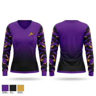 Womens Long Sleeve Vneck Shirt, Ashland Middle School, , Teamtime, Team time, sublimation, custom sports apparel, team uniforms, spirit wear, spiritwear, sports uniforms, custom shirts, team store, custom team store, fundraiser sports, apparel fundraiser