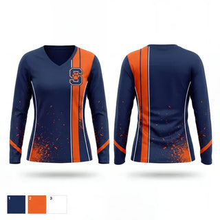 Womens Long Sleeve Vneck Shirt, Solvay High School Softball, Softball, Teamtime, Team time, sublimation, custom sports apparel, team uniforms, spirit wear, spiritwear, sports uniforms, custom shirts, team store, custom team store, fundraiser sports, apparel fundraiser