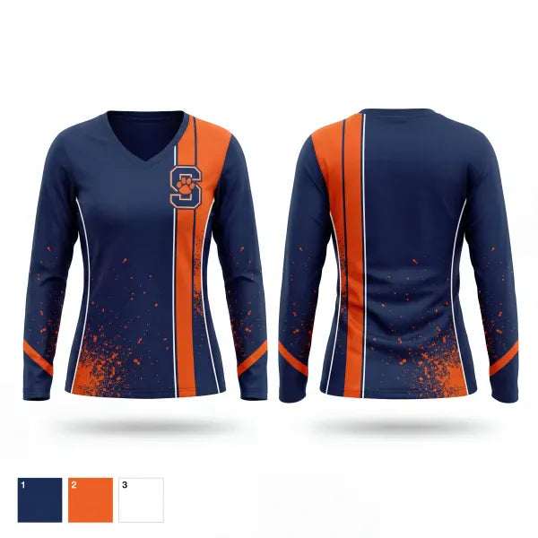 Womens Long Sleeve Vneck Shirt, Solvay High School Softball, Softball, Teamtime, Team time, sublimation, custom sports apparel, team uniforms, spirit wear, spiritwear, sports uniforms, custom shirts, team store, custom team store, fundraiser sports, apparel fundraiser