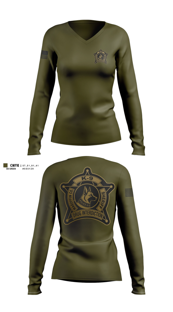 Womens Long Sleeve Vneck Shirt, Magoffin county sheriff department, Police, Teamtime, Team time, sublimation, custom sports apparel, team uniforms, spirit wear, spiritwear, sports uniforms, custom shirts, team store, custom team store, fundraiser sports, apparel fundraiser