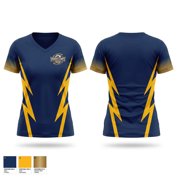 Womens Short Sleeve Vneck Shirt, Bluffton Hurricanes, Women's Basketball, Teamtime, Team time, sublimation, custom sports apparel, team uniforms, spirit wear, spiritwear, sports uniforms, custom shirts, team store, custom team store, fundraiser sports, apparel fundraiser