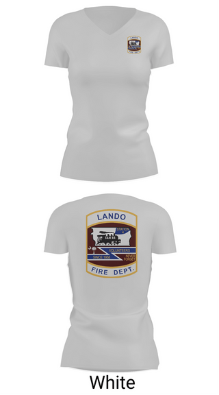 Womens Short Sleeve Vneck Shirt, Lando Fire Department, Fire Department, Teamtime, Team time, sublimation, custom sports apparel, team uniforms, spirit wear, spiritwear, sports uniforms, custom shirts, team store, custom team store, fundraiser sports, apparel fundraiser