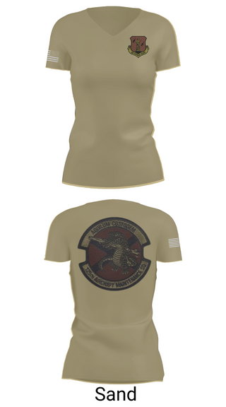 Womens Short Sleeve Vneck Shirt, 125th Tactical Aircraft Maintenance SQ, , Teamtime, Team time, sublimation, custom sports apparel, team uniforms, spirit wear, spiritwear, sports uniforms, custom shirts, team store, custom team store, fundraiser sports, apparel fundraiser