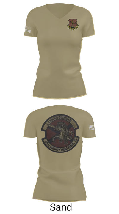 125th Tactical Aircraft Maintenance SQ 70898638 Women's Short Sleeve V-neck Shirt - 84