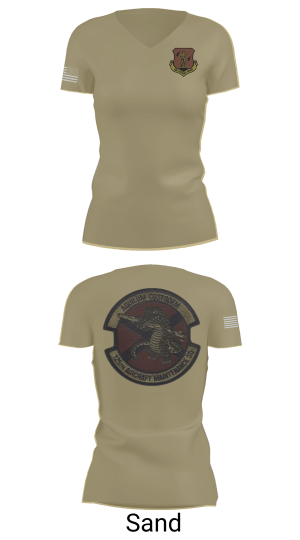 Womens Short Sleeve Vneck Shirt, 125th Tactical Aircraft Maintenance SQ, , Teamtime, Team time, sublimation, custom sports apparel, team uniforms, spirit wear, spiritwear, sports uniforms, custom shirts, team store, custom team store, fundraiser sports, apparel fundraiser