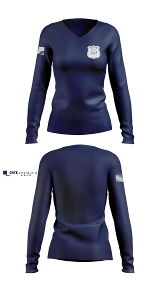 Womens Long Sleeve Vneck Shirt, Philadelphia police, Police, Teamtime, Team time, sublimation, custom sports apparel, team uniforms, spirit wear, spiritwear, sports uniforms, custom shirts, team store, custom team store, fundraiser sports, apparel fundraiser