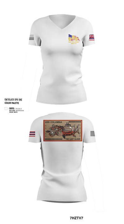 USS Columbia 84322120 Women's Short Sleeve V-neck Shirt - 53