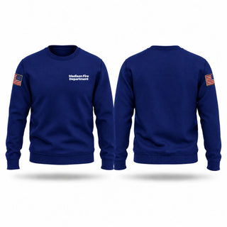 Crew Neck Sweatshirt, Madison Fire Department, Fire Department, Teamtime, Team time, sublimation, custom sports apparel, team uniforms, spirit wear, spiritwear, sports uniforms, custom shirts, team store, custom team store, fundraiser sports, apparel fundraiser