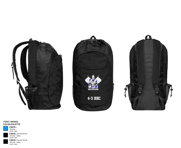 Gear Bag, 4-3 HHC, Army, Teamtime, Team time, sublimation, custom sports apparel, team uniforms, spirit wear, spiritwear, sports uniforms, custom shirts, team store, custom team store, fundraiser sports, apparel fundraiser