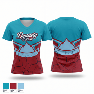 Womens Short Sleeve Vneck Shirt, Dynasty Elite Softball, Softball, Teamtime, Team time, sublimation, custom sports apparel, team uniforms, spirit wear, spiritwear, sports uniforms, custom shirts, team store, custom team store, fundraiser sports, apparel fundraiser