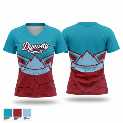 Dynasty Elite Softball 18799181 Women's Short Sleeve V-neck Shirt - 1