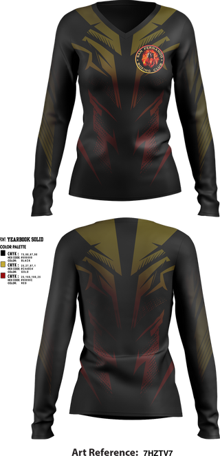 Womens Long Sleeve Vneck Shirt, San Fernando Boxing Club, Spirit Store, Teamtime, Team time, sublimation, custom sports apparel, team uniforms, spirit wear, spiritwear, sports uniforms, custom shirts, team store, custom team store, fundraiser sports, apparel fundraiser