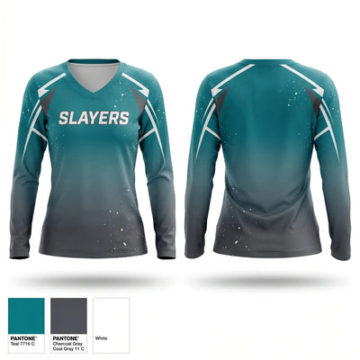 SLAYERS Women's Long Sleeve V-neck Shirt - 1