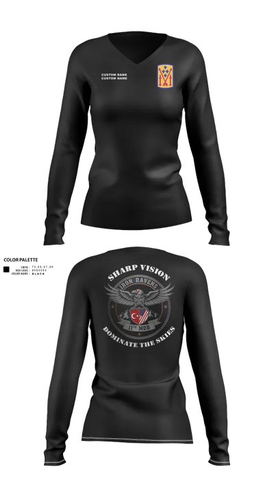 11th MDB 23252297 Women's Long Sleeve V-neck Shirt - 60