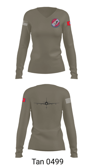 Women's Long Sleeve Vneck Shirt, 151st Air Refueling Squadron, Air Force, Teamtime, Team time, sublimation, custom sports apparel, team uniforms, spirit wear, spiritwear, sports uniforms, custom shirts, team store, custom team store, fundraiser sports, apparel fundraiser