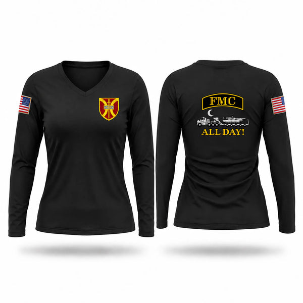 Womens Long Sleeve Vneck Shirt, 1916th support brigade, Army, Teamtime, Team time, sublimation, custom sports apparel, team uniforms, spirit wear, spiritwear, sports uniforms, custom shirts, team store, custom team store, fundraiser sports, apparel fundraiser