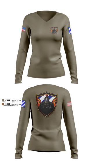 Womens Long Sleeve Vneck Shirt, DSTB, 3DSB, Army, Teamtime, Team time, sublimation, custom sports apparel, team uniforms, spirit wear, spiritwear, sports uniforms, custom shirts, team store, custom team store, fundraiser sports, apparel fundraiser