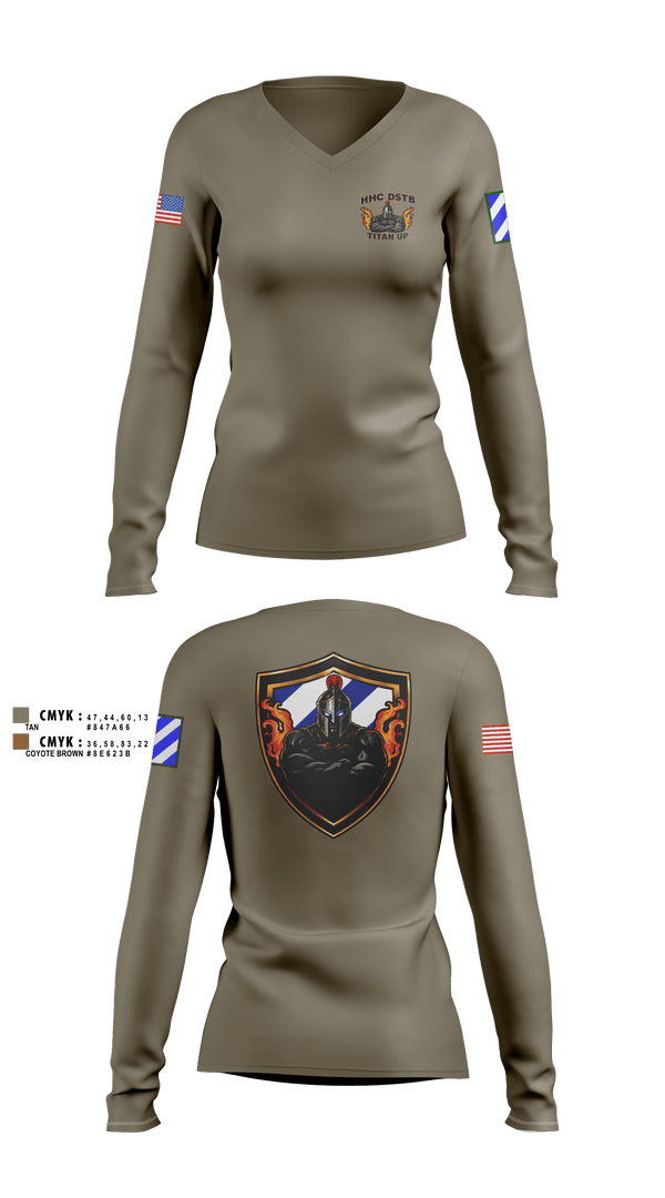 Womens Long Sleeve Vneck Shirt, DSTB, 3DSB, Army, Teamtime, Team time, sublimation, custom sports apparel, team uniforms, spirit wear, spiritwear, sports uniforms, custom shirts, team store, custom team store, fundraiser sports, apparel fundraiser