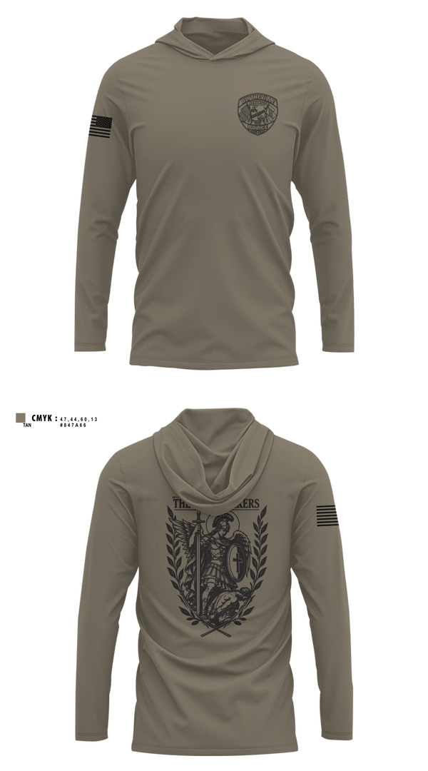 Long Sleeve hooded sunshirt, Blytheville Police Department, Police, Teamtime, Team time, sublimation, custom sports apparel, team uniforms, spirit wear, spiritwear, sports uniforms, custom shirts, team store, custom team store, fundraiser sports, apparel fundraiser