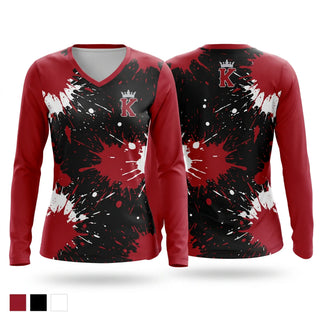 Womens Long Sleeve Vneck Shirt, Kofa Boys and Girls Tennis Team, Tennis, Teamtime, Team time, sublimation, custom sports apparel, team uniforms, spirit wear, spiritwear, sports uniforms, custom shirts, team store, custom team store, fundraiser sports, apparel fundraiser