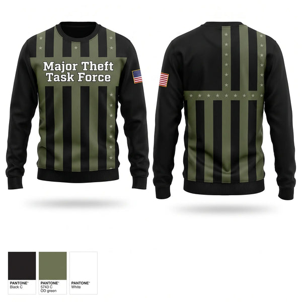 Crew Neck Sweatshirt, Major Theft Task Force, Police, Teamtime, Team time, sublimation, custom sports apparel, team uniforms, spirit wear, spiritwear, sports uniforms, custom shirts, team store, custom team store, fundraiser sports, apparel fundraiser