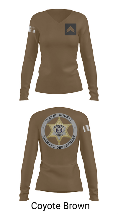 Wayne County Sheriff’s Department 8145507 Women's Long Sleeve V-neck Shirt - 16